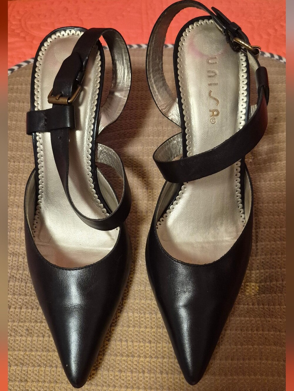 Unisa Black Ankle Strap Heels
